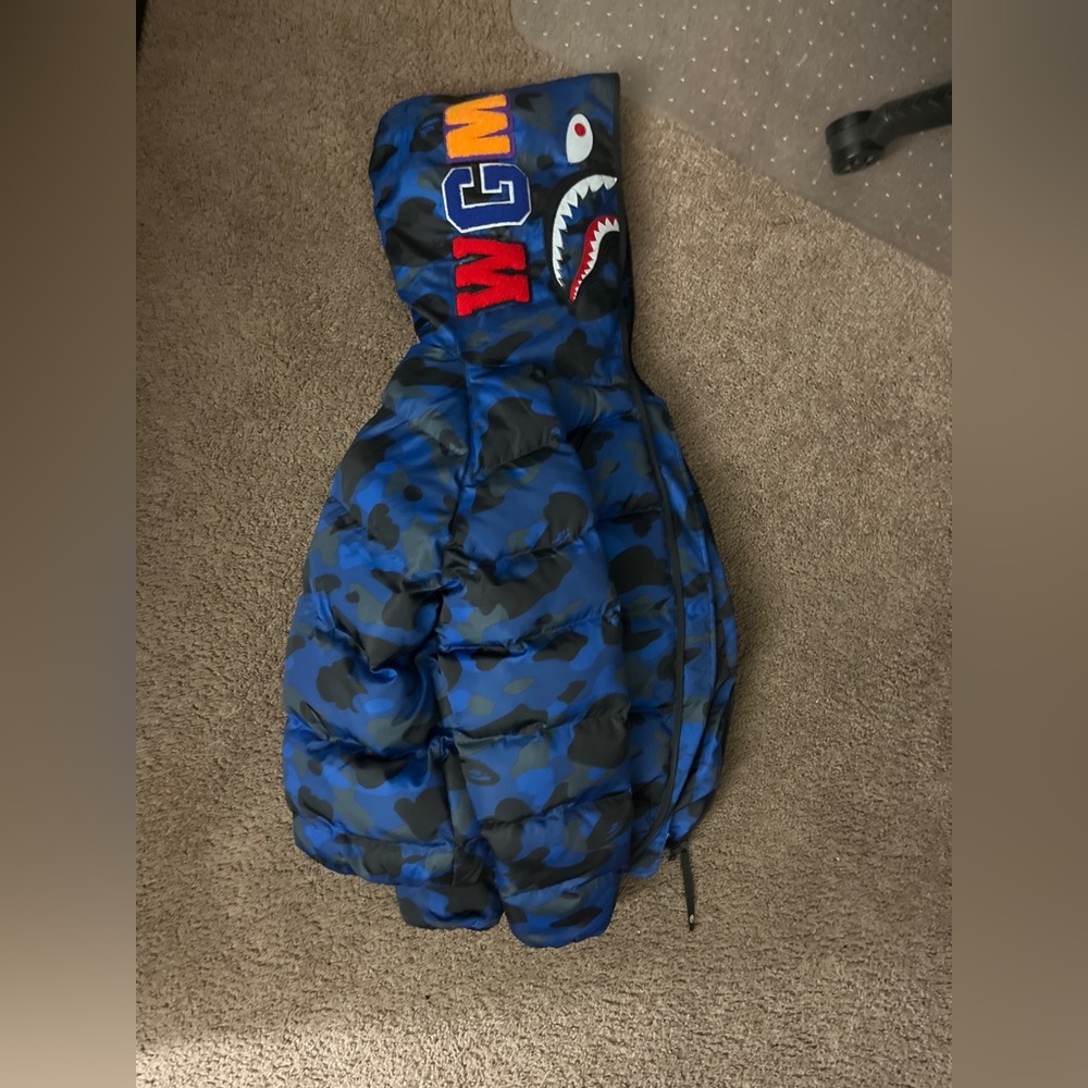 Blue BAPE puffer jacket